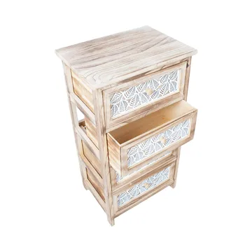 Kommode HOME4YOU Kaseke med 4 opbevaringsrum 40x29x73 cm natur - naturlig - Opbevaring - Opbevaringsmøbler - Kommode - Entrékommode