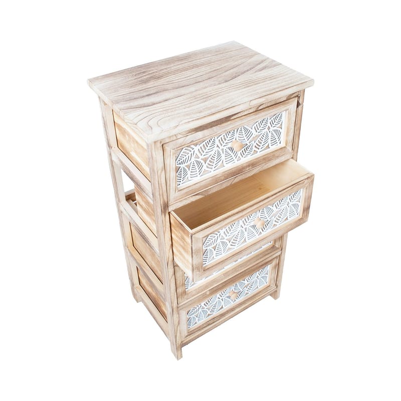 Kommode HOME4YOU Kaseke med 4 opbevaringsrum 40x29x73 cm natur - naturlig - Opbevaring - Opbevaringsmøbler - Kommode - Entrékommode