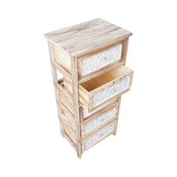 Kommode HOME4YOU Kaseke med 5 opbevaringsrum 40x29x90 cm natur - naturlig - Opbevaring - Opbevaringsmøbler - Kommode - Entrékommode