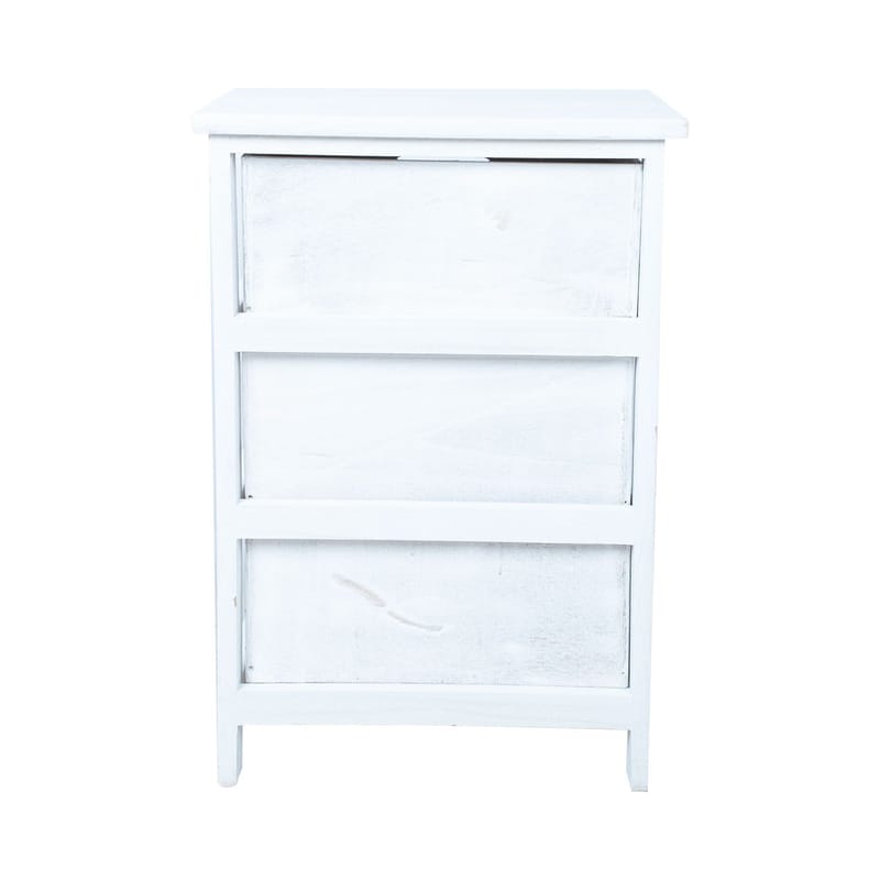 Kommode HOME4YOU Mihkli med 3 opbevaringsrum 40x29x58 cm Hvid - Hvid - Opbevaring - Opbevaringsmøbler - Kommode - Entrékommode