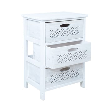 Kommode HOME4YOU Mihkli med 3 opbevaringsrum 40x29x58 cm Hvid - Hvid - Opbevaring - Opbevaringsmøbler - Kommode - Entrékommode