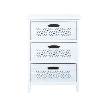 Kommode HOME4YOU Mihkli med 3 opbevaringsrum 40x29x58 cm Hvid - Hvid - Opbevaring - Opbevaringsmøbler - Kommode - Entrékommode