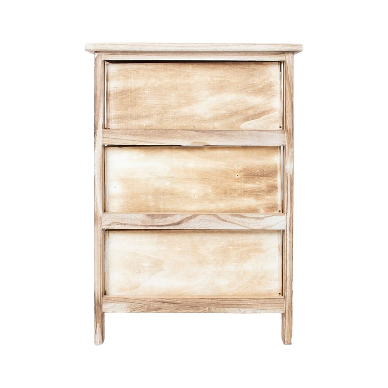 Kommode HOME4YOU Mihkli med 3 opbevaringsrum 40x29x58 cm Natur - Natur - Opbevaring - Opbevaringsmøbler - Kommode - Entrékommode