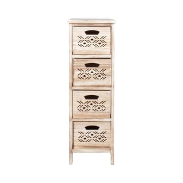 Kommode HOME4YOU Mihkli med 4 opbevaringsenheder 26x32x81 cm natur - natur - Opbevaring - Opbevaringsmøbler - Kommode - Entrékommode