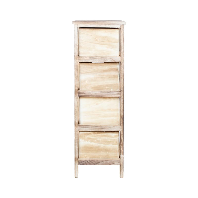 Kommode HOME4YOU Mihkli med 4 opbevaringsenheder 26x32x81 cm natur - natur - Opbevaring - Opbevaringsmøbler - Kommode - Entrékommode
