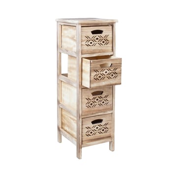 Kommode HOME4YOU Mihkli med 4 opbevaringsenheder 26x32x81 cm natur - natur - Opbevaring - Opbevaringsmøbler - Kommode - Entrékommode