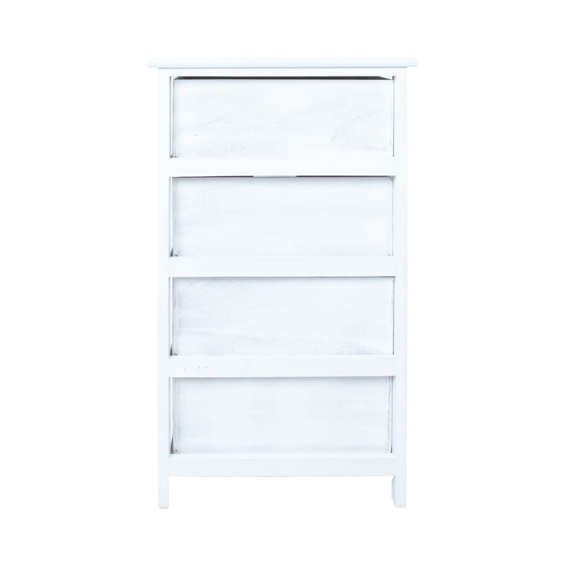 Kommode HOME4YOU Mihkli med 4 opbevaringsrum 40x29x73 cm Hvid - Hvid - Opbevaring - Opbevaringsmøbler - Kommode - Entrékommode