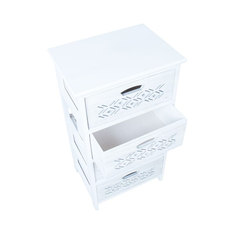 Kommode HOME4YOU Mihkli med 4 opbevaringsrum 40x29x73 cm Hvid - Hvid - Opbevaring - Opbevaringsmøbler - Kommode - Entrékommode