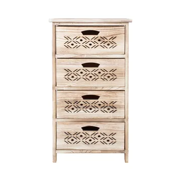 Kommode HOME4YOU Mihkli med 4 opbevaringsrum 40x29x73 cm Natur - Natur - Opbevaring - Opbevaringsmøbler - Kommode - Entrékommode