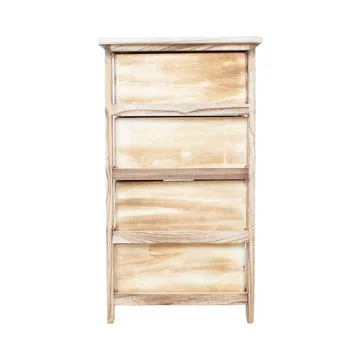 Kommode HOME4YOU Mihkli med 4 opbevaringsrum 40x29x73 cm Natur - Natur - Opbevaring - Opbevaringsmøbler - Kommode - Entrékommode