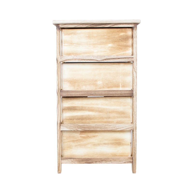 Kommode HOME4YOU Mihkli med 4 opbevaringsrum 40x29x73 cm Natur - Natur - Opbevaring - Opbevaringsmøbler - Kommode - Entrékommode
