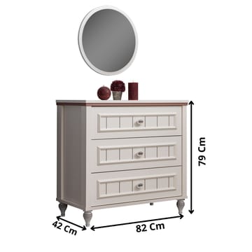 Kommode Homitis Ezgi (82 x 79 x 42 cm) lys creme - Opbevaring - Opbevaringsmøbler - Kommode - Entrékommode