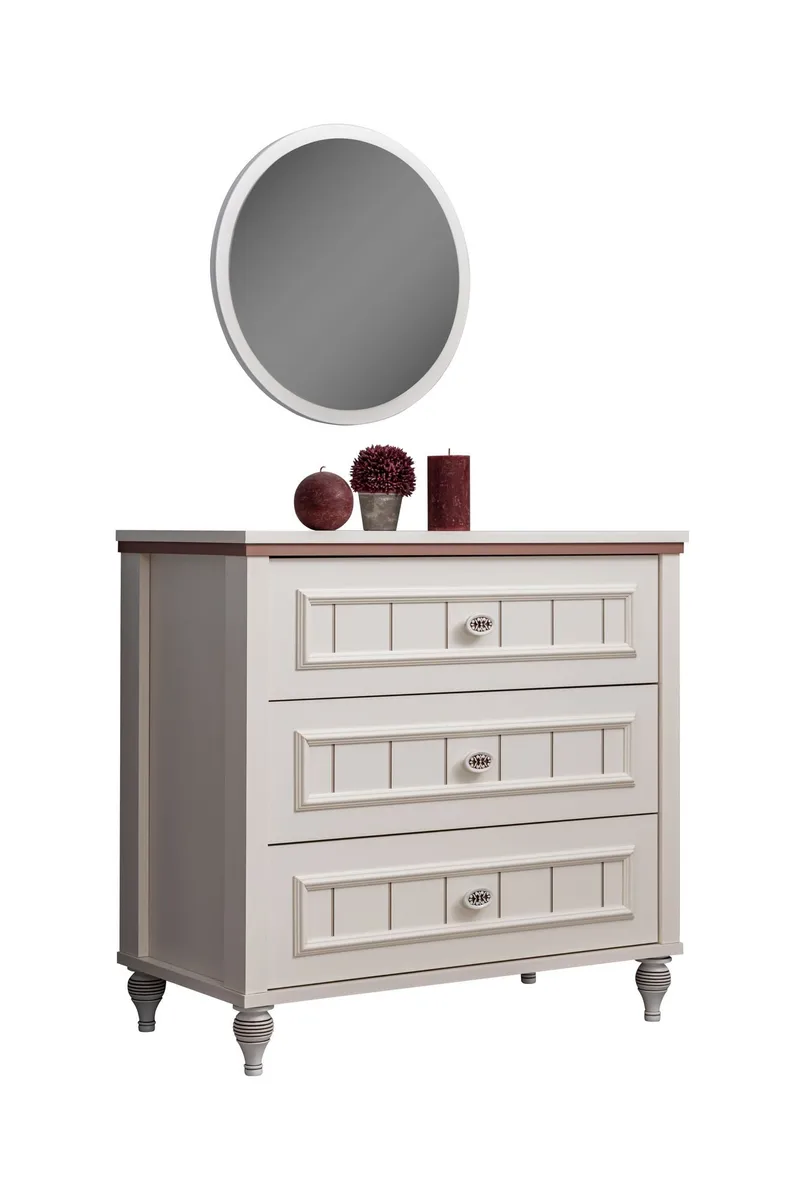 Kommode Homitis Ezgi (82 x 79 x 42 cm) lys creme, undefined