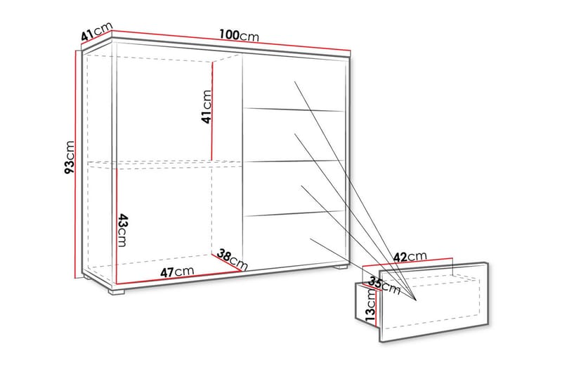 Kommode - Hvid - Opbevaring - Opbevaringsmøbler - Kommode - Entrékommode