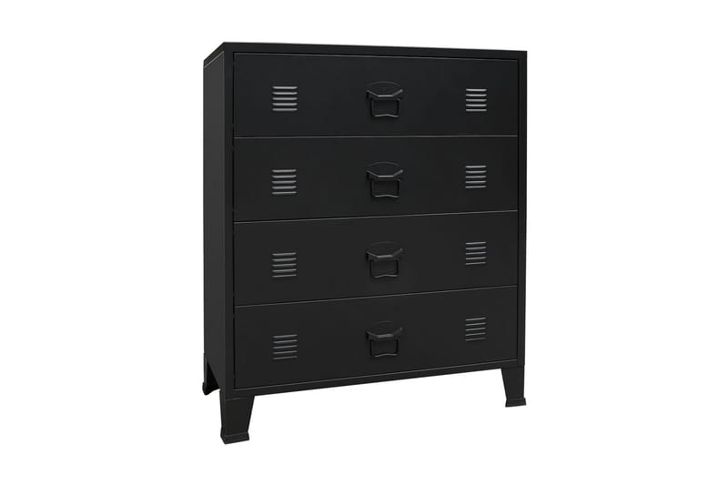 Kommode I Metal Industriel Stil 78 X 40 X 93 Cm Sort - Sort - Opbevaring - Opbevaringsmøbler - Kommode - Entrékommode