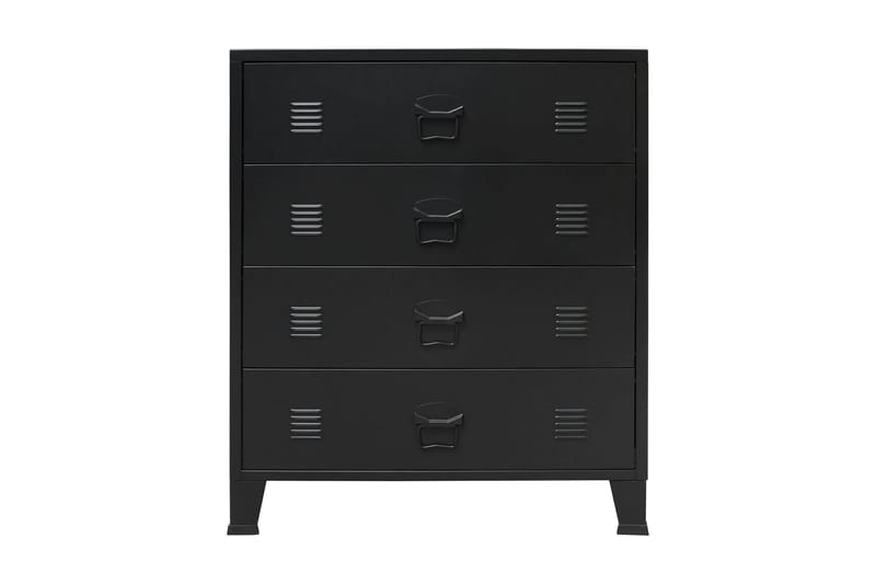 Kommode I Metal Industriel Stil 78 X 40 X 93 Cm Sort - Sort - Opbevaring - Opbevaringsmøbler - Kommode - Entrékommode