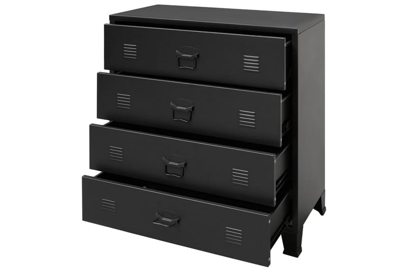 Kommode I Metal Industriel Stil 78 X 40 X 93 Cm Sort - Sort - Opbevaring - Opbevaringsmøbler - Kommode - Entrékommode