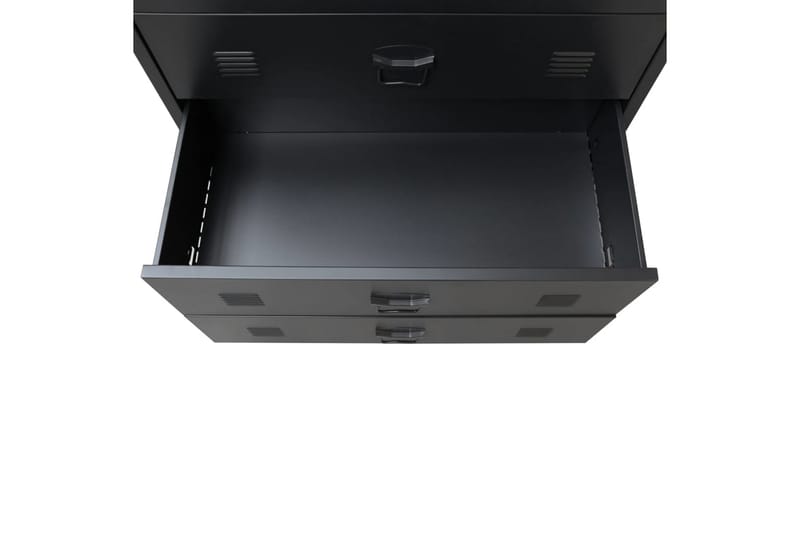 Kommode I Metal Industriel Stil 78 X 40 X 93 Cm Sort - Sort - Opbevaring - Opbevaringsmøbler - Kommode - Entrékommode