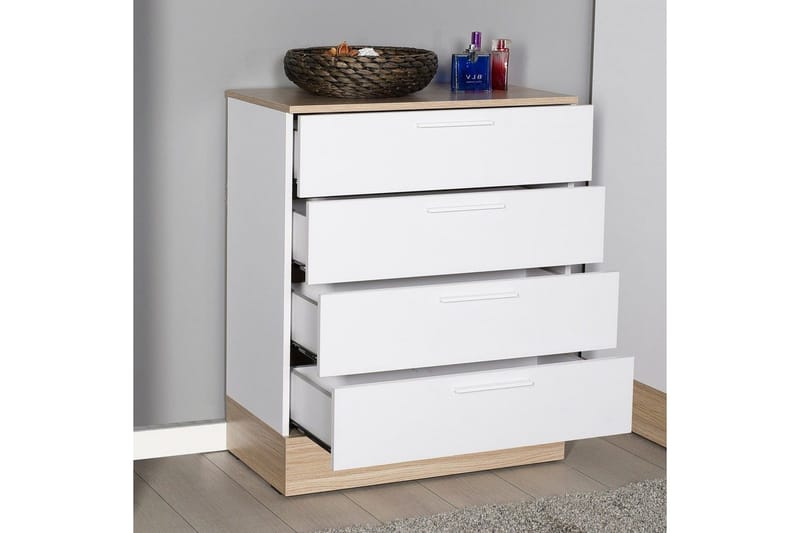 Kommode Matul Eg / Hvid - Mellemfarvet træ/Hvid - Opbevaring - Opbevaringsmøbler - Kommode - Entrékommode