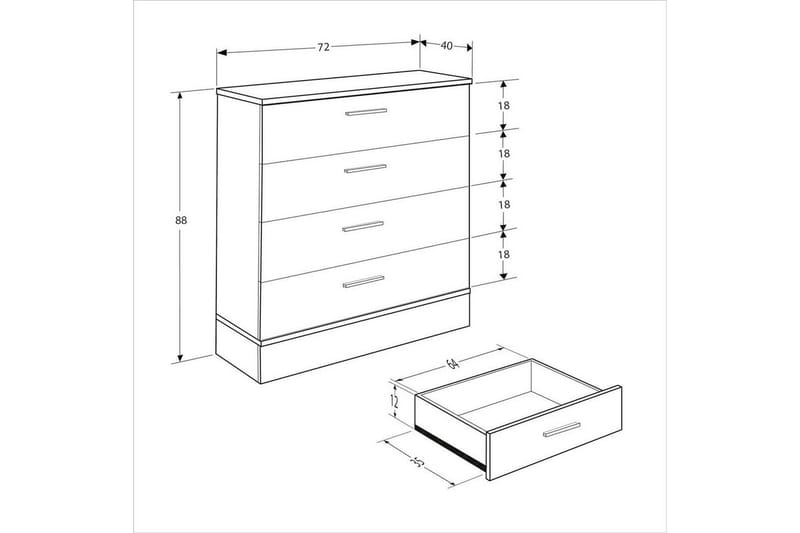 Kommode Matul Eg / Hvid - Mellemfarvet træ/Hvid - Opbevaring - Opbevaringsmøbler - Kommode - Entrékommode