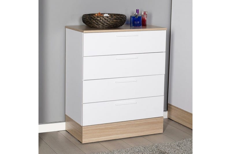 Kommode Matul Eg / Hvid - Mellemfarvet træ/Hvid - Opbevaring - Opbevaringsmøbler - Kommode - Entrékommode