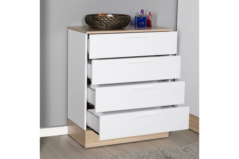 Kommode Matul Eg / Hvid - Mellemfarvet træ/Hvid - Opbevaring - Opbevaringsmøbler - Kommode - Entrékommode
