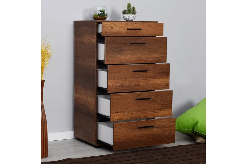 Kommode Matul Valnød - Rødbrunt træ - Opbevaring - Opbevaringsmøbler - Kommode - Entrékommode