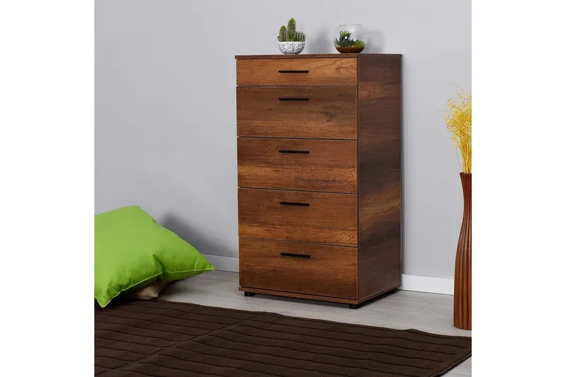 Kommode Matul Valnød - Rødbrunt træ - Opbevaring - Opbevaringsmøbler - Kommode - Entrékommode