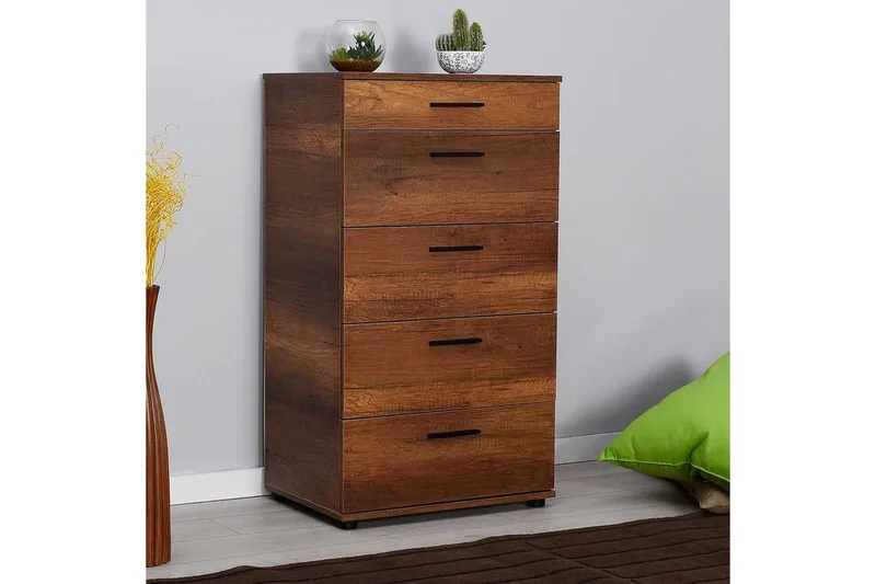 Kommode Matul Valnød - Rødbrunt træ - Opbevaring - Opbevaringsmøbler - Kommode - Entrékommode