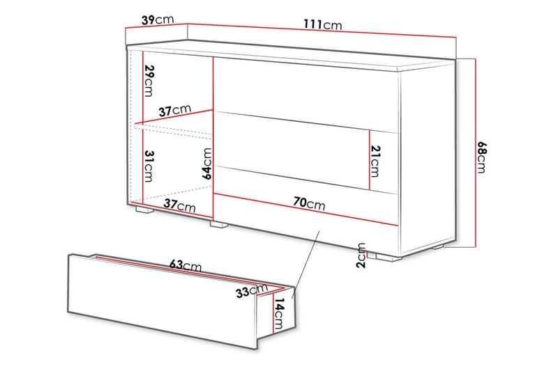Kommode - Natur/Hvid - Opbevaring - Opbevaringsmøbler - Kommode