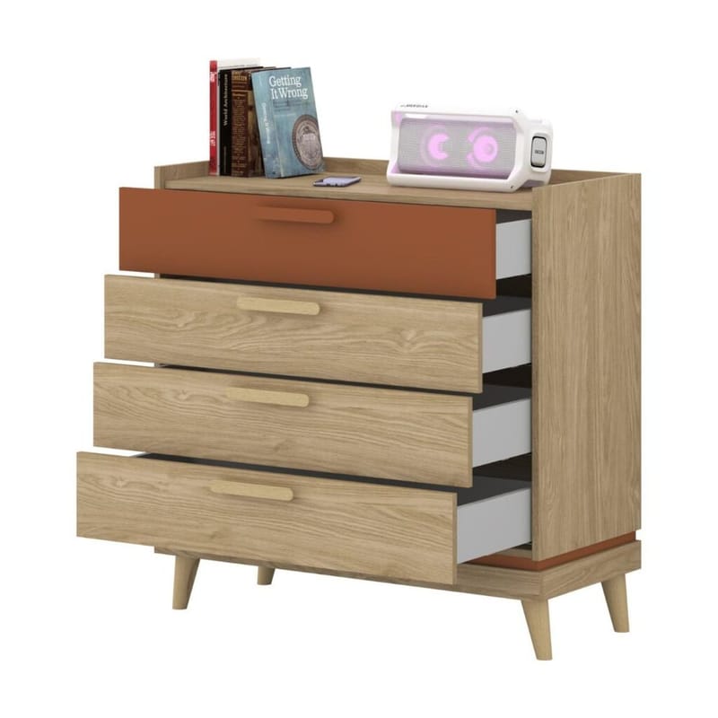 Kommode Scandi med 4 skuffer - Oliebehandlet Eg - Opbevaring - Opbevaringsmøbler - Kommode - Entrékommode