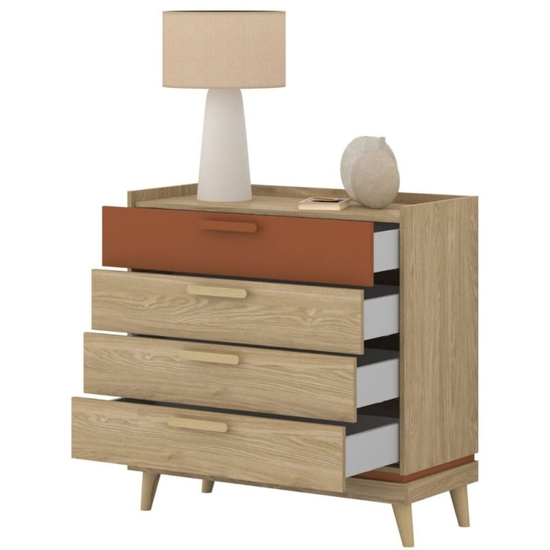 Kommode Scandi med 4 skuffer - Oliebehandlet Eg - Opbevaring - Opbevaringsmøbler - Kommode - Entrékommode