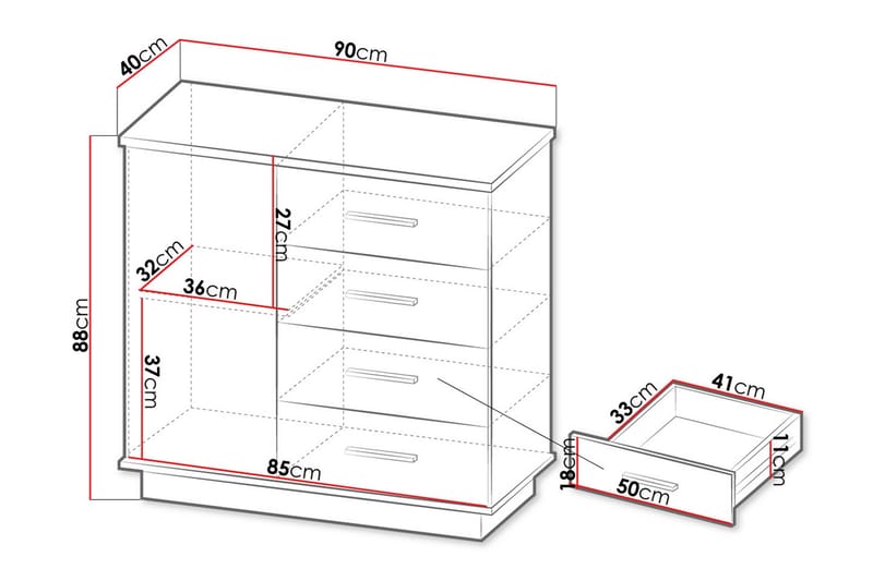 Kommode - Sort|Eg - Opbevaring - Opbevaringsmøbler - Kommode - Entrékommode