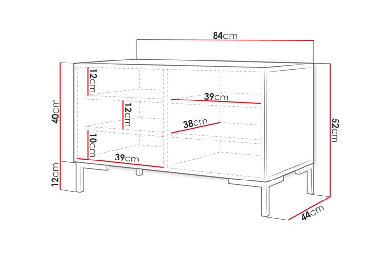 Kommode - Sort|Guld - Opbevaring - Opbevaringsmøbler - Kommode - Entrékommode