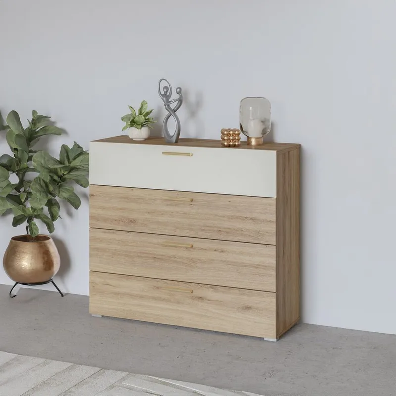 Kommode Vertina med 4 skuffer - Opbevaring - Opbevaringsmøbler - Kommode - Entrékommode