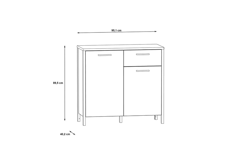 Koufalia Kommode 40x95 cm - Brun/Sort - Opbevaring - Opbevaringsmøbler - Kommode - Entrékommode