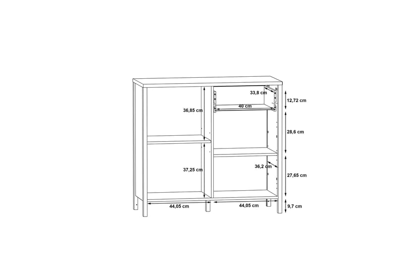 Koufalia Kommode 40x95 cm - Brun/Sort - Opbevaring - Opbevaringsmøbler - Kommode - Entrékommode