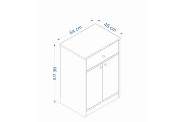 Latrona Byrå 64 cm - Hvid/Brun - Opbevaring - Opbevaringsmøbler - Kommode - Entrékommode