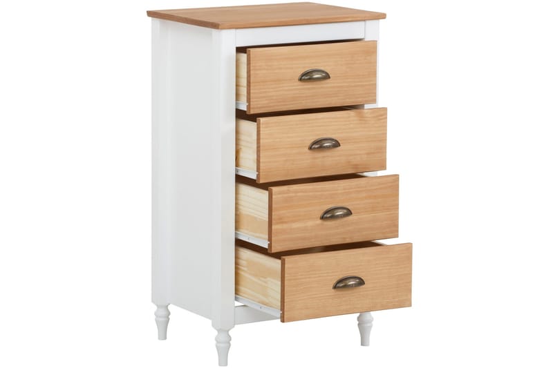 Lenham Kommode 45x35 cm 4 Skuffer - Hvid - Opbevaring - Opbevaringsmøbler - Kommode - Entrékommode