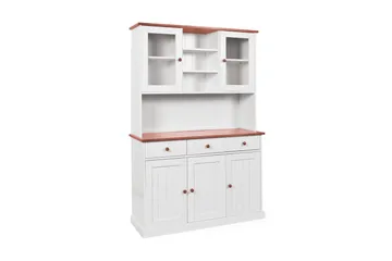 Livesey Skænkvitrine A 131 cm - Hvid/Natur - Opbevaring - Opbevaringsmøbler - Kommode
