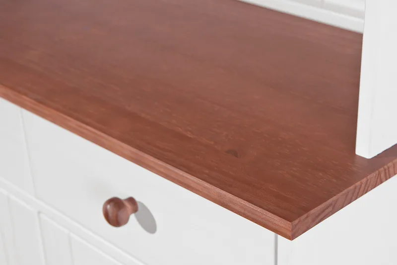 Livesey Skænkvitrine A 131 cm - Hvid/Natur - Opbevaring - Opbevaringsmøbler - Kommode