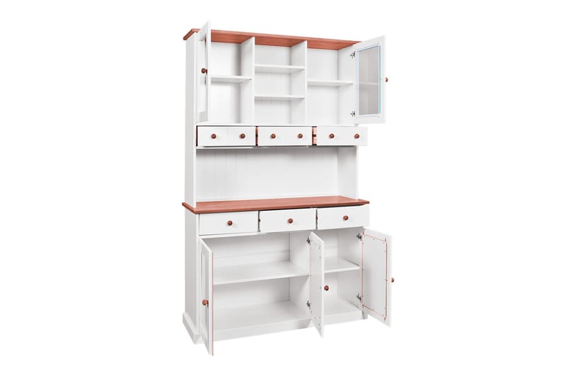 Livesey Skænkvitrine B 131 cm - Hvid/Natur - Opbevaring - Opbevaringsmøbler - Kommode