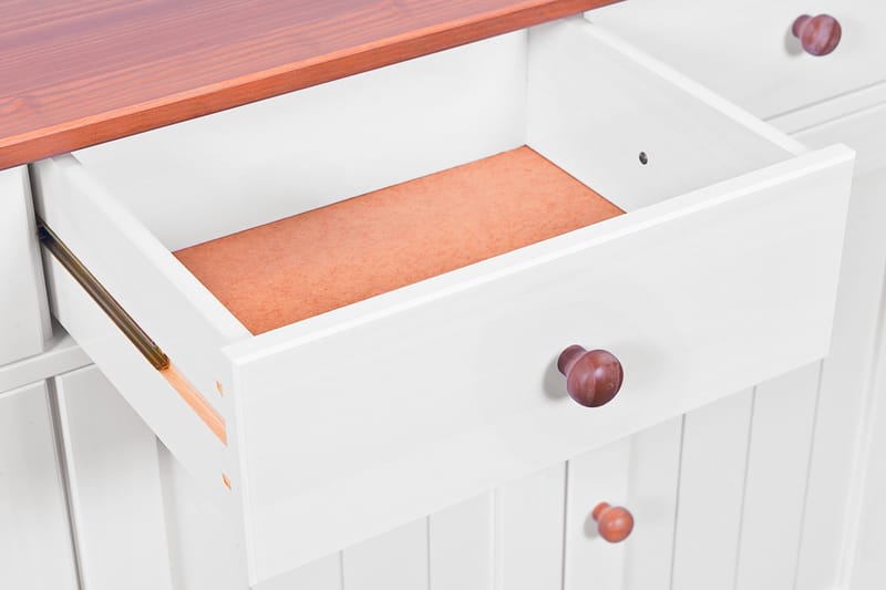 Livesey Skænkvitrine B 131 cm - Hvid/Natur - Opbevaring - Opbevaringsmøbler - Kommode