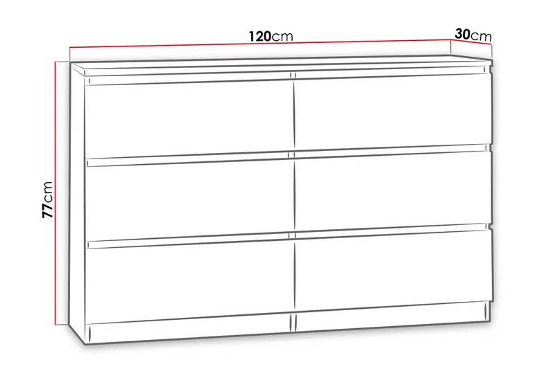 Malwa Kommode med Skuffer 30 cm dyb - Opbevaring - Opbevaringsmøbler - Kommode - Entrékommode