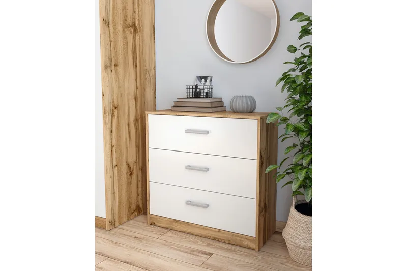 Matos Kommode - Træ/Natur/Hvid - Opbevaring - Opbevaringsmøbler - Kommode - Entrékommode