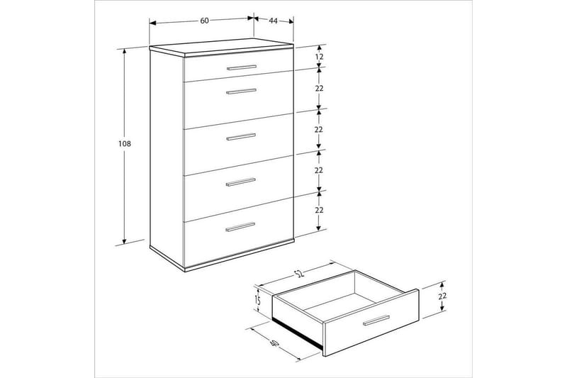 Matul Kommode 60 cm - Rødbrunt træ - Opbevaring - Opbevaringsmøbler - Kommode - Entrékommode