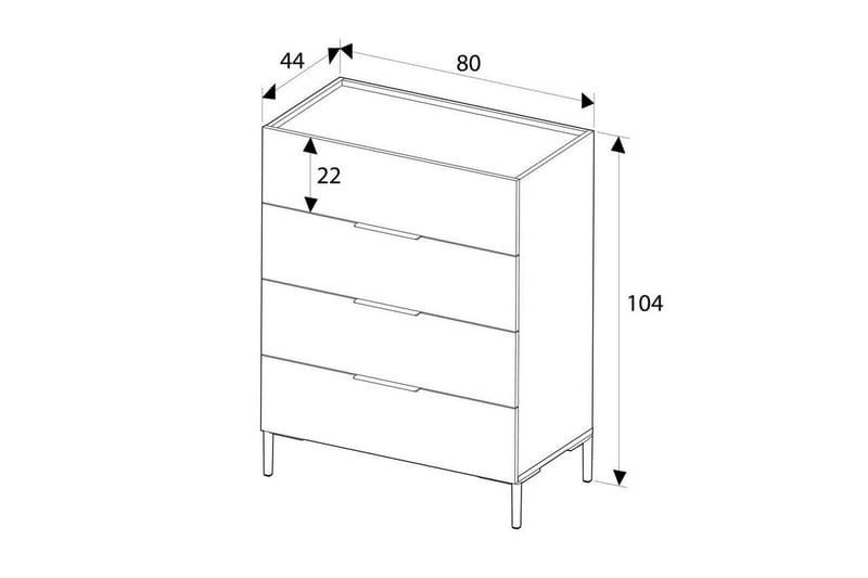 Matul Kommode 80 cm - Hvid - Opbevaring - Opbevaringsmøbler - Kommode - Entrékommode