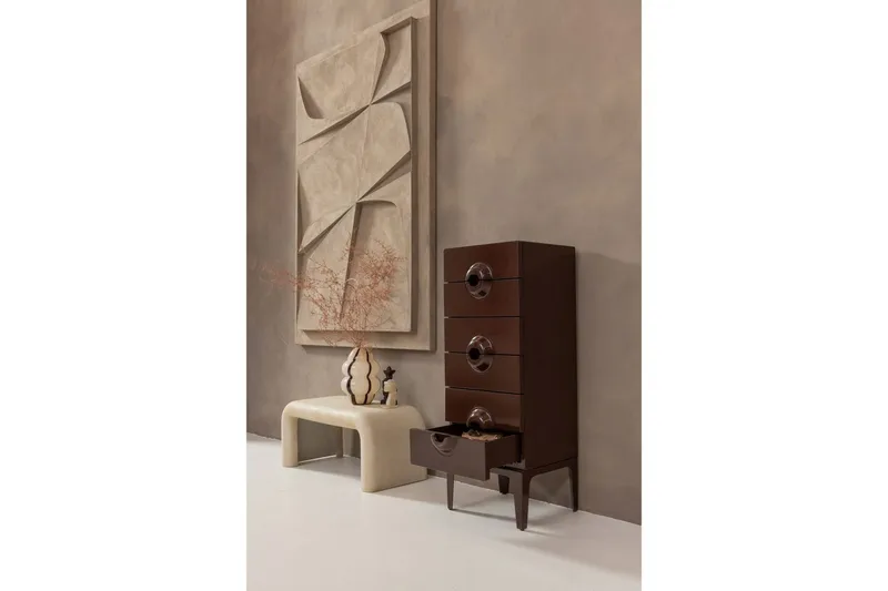 Kommode Merge - Brun/Rød - Opbevaring - Opbevaringsmøbler - Kommode - Entrékommode