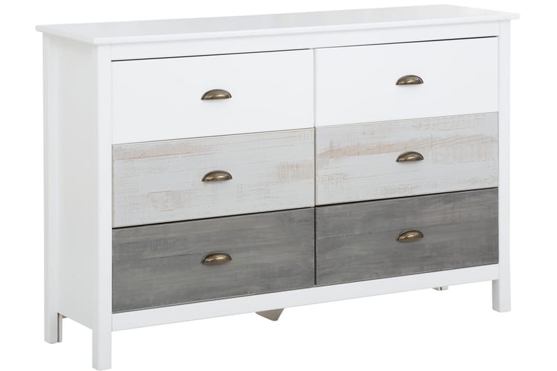 Meridian Kommode 80x35 cm - Hvid/Lysegrå/Mørkegrå - Opbevaring - Opbevaringsmøbler - Kommode - Entrékommode