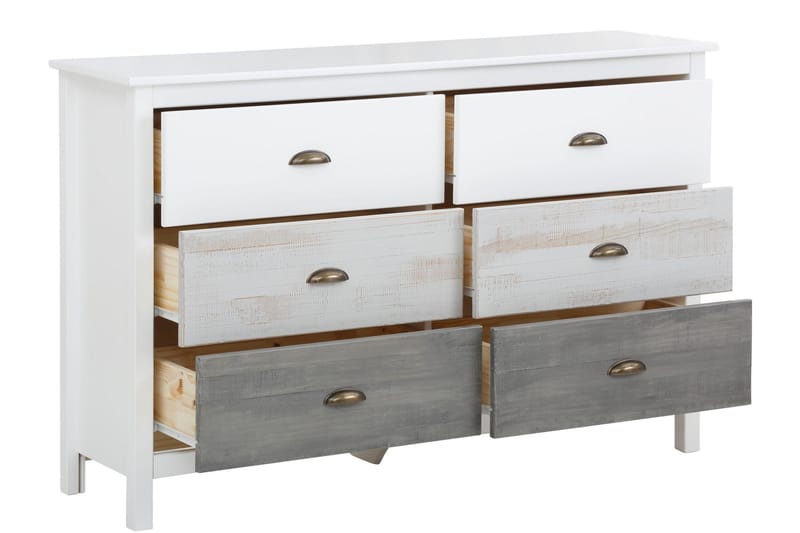 Meridian Kommode 80x35 cm - Hvid/Lysegrå/Mørkegrå - Opbevaring - Opbevaringsmøbler - Kommode - Entrékommode